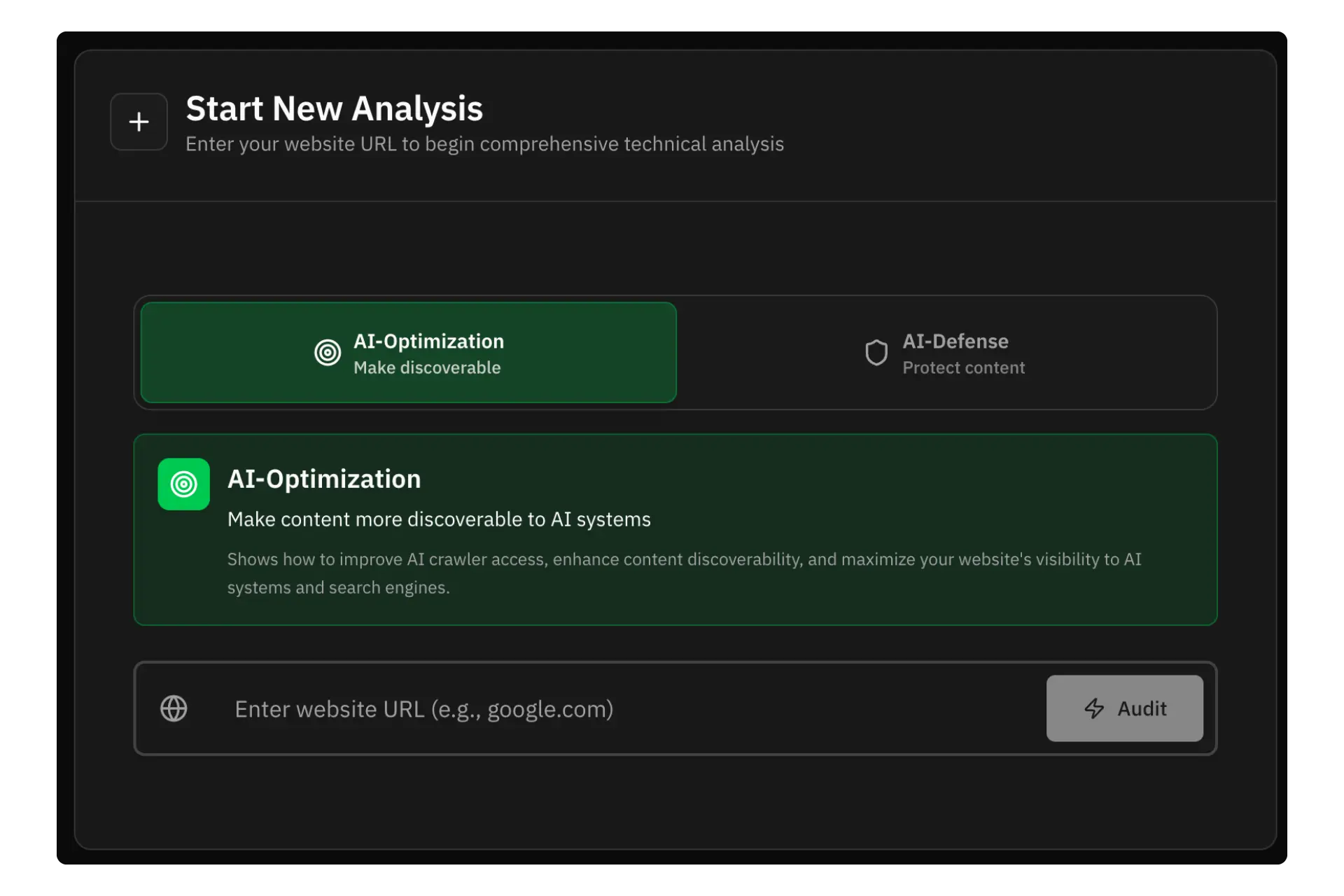 Dual-Mode Analysis Dashboard showing both optimization and protection modes
