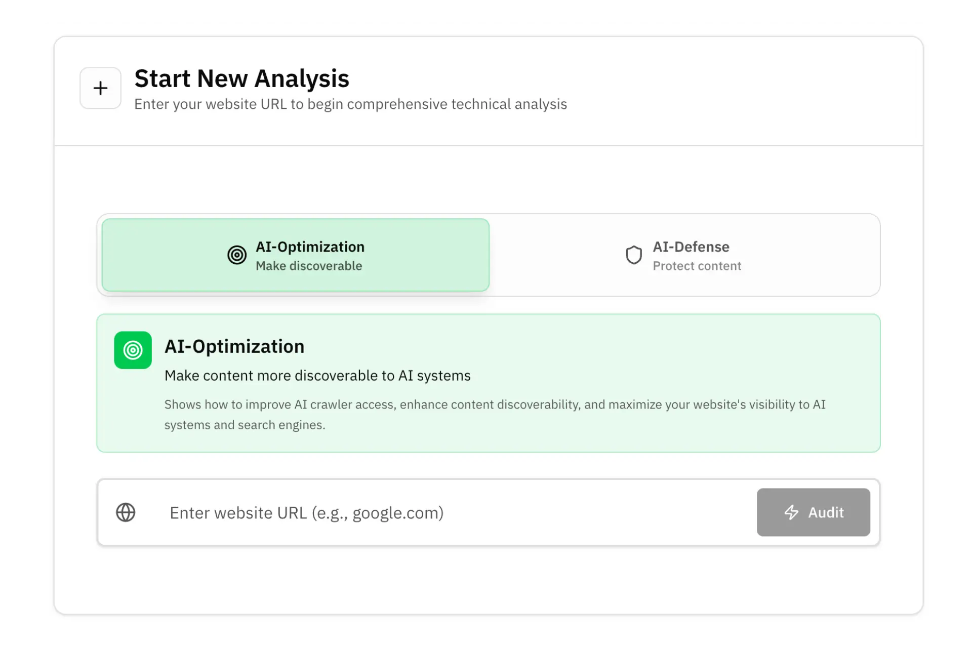 Dual-Mode Analysis Dashboard showing both optimization and protection modes